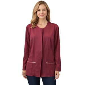 NWT bloomchic sz 14 / 16 womens maroon red open cardigan blouse top layering
